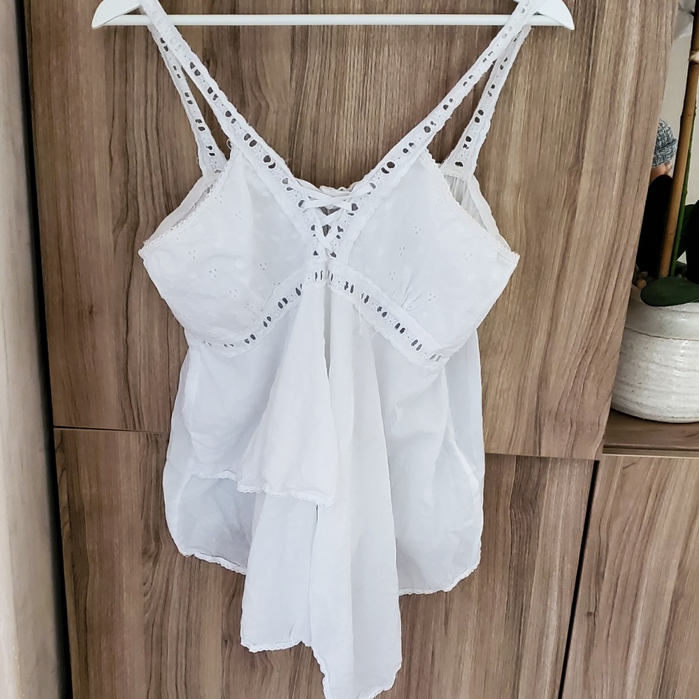 Baby doll tank, white, size M